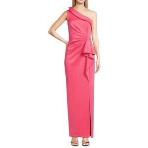 Eliza J Draped One Shoulder Column Gown Dress Size 12 Full-Length Maxi
